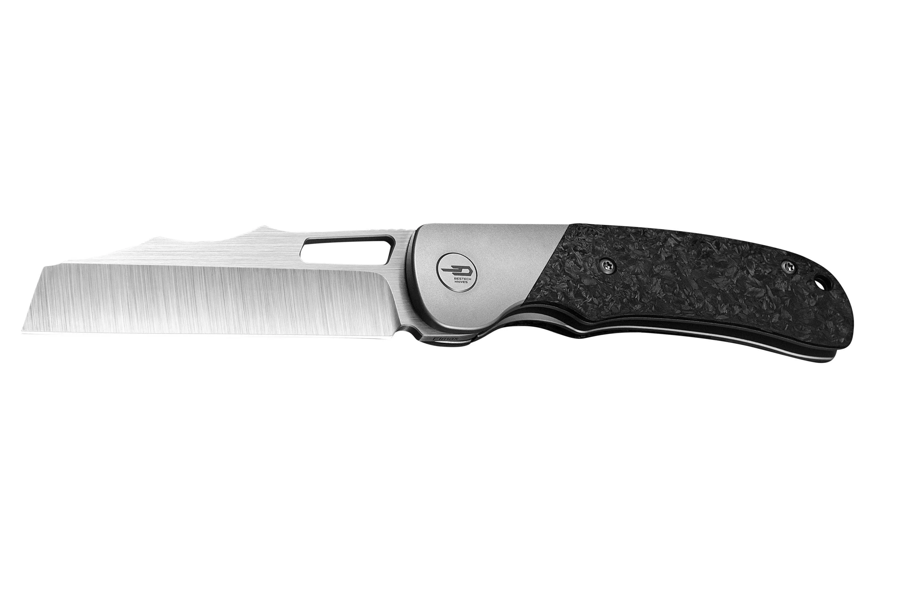Bestech SYN BT2306A Bead Blast Titanium Marbled Carbon Fiber, couteau de poche