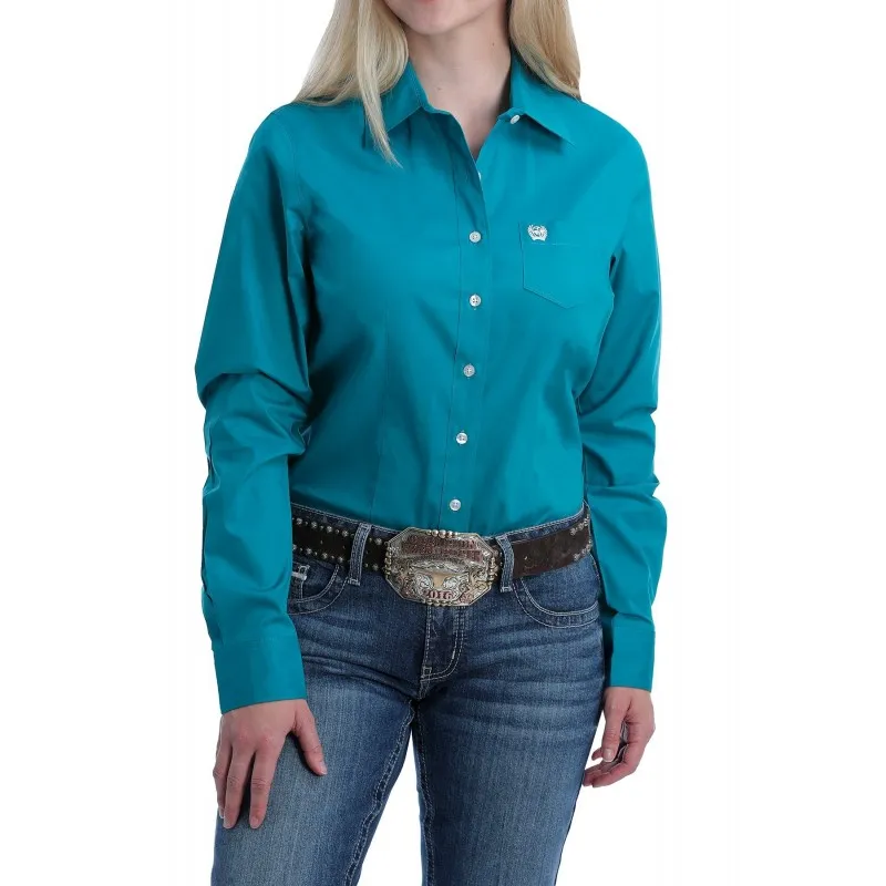 CHEMISE FEMME CINCH STRETCH TEAL