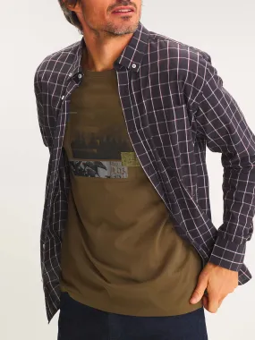 Chemise Homme A Carreaux Noir tbs