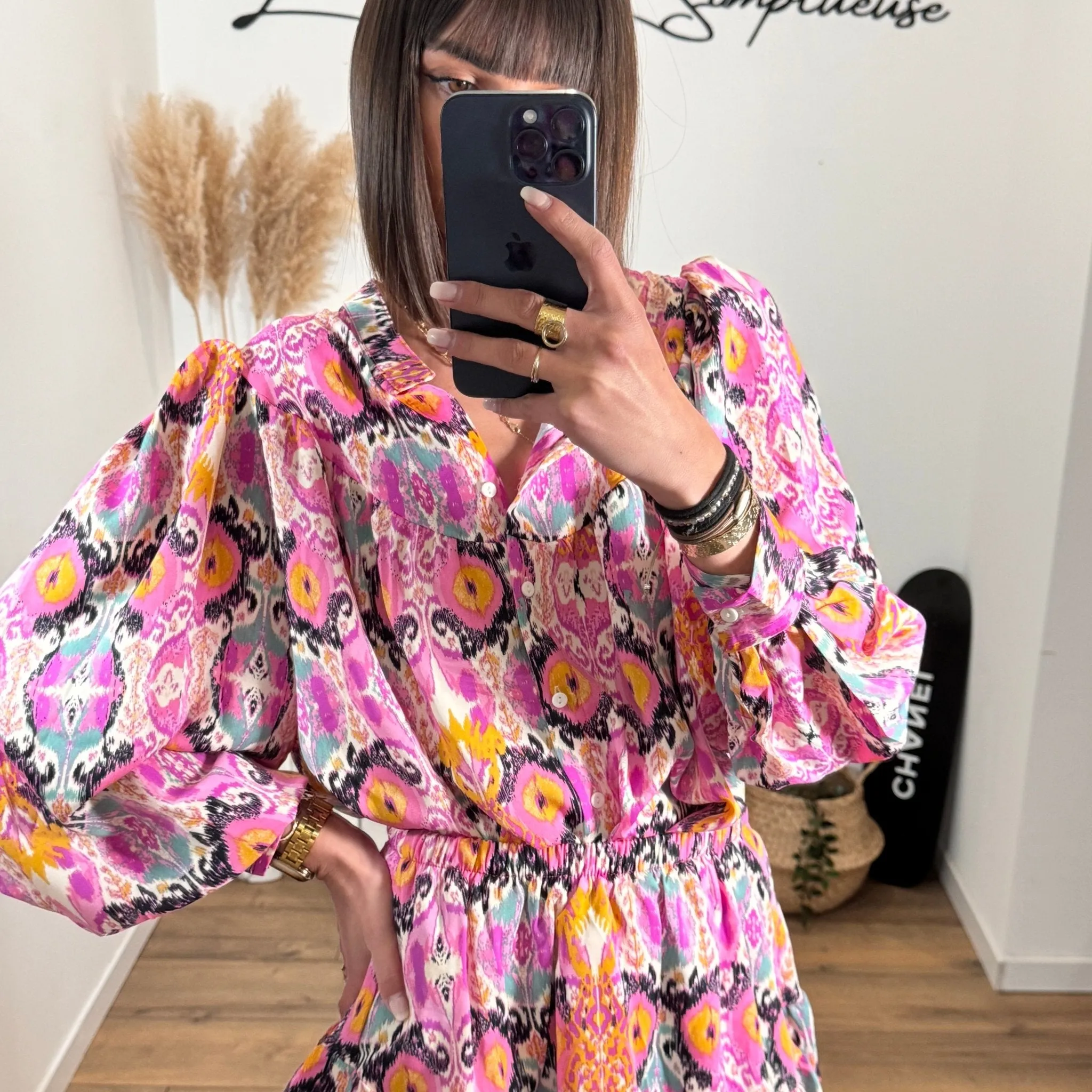 CHEMISE IMPRIME ROSE MANDY