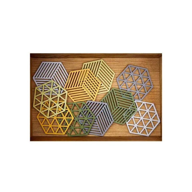 Dessous de Plat Silicone Hexagone Vert Triangle