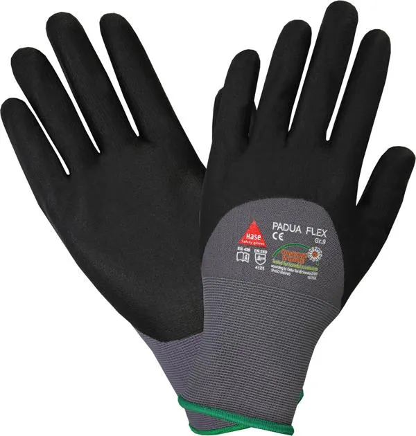 Hase Safety PADUA FLEX revêtement mousse nitrile enduit 3/4 taille : 10 UE : 10 paires 508155-10 acheter à bas prix 