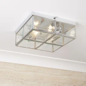 Plafonnier Plat Pisa 2x40W E14 Chrome
