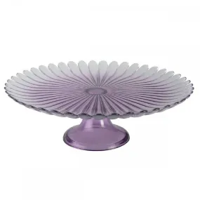 Plat a gateaux sur pied violet 33cm printemps