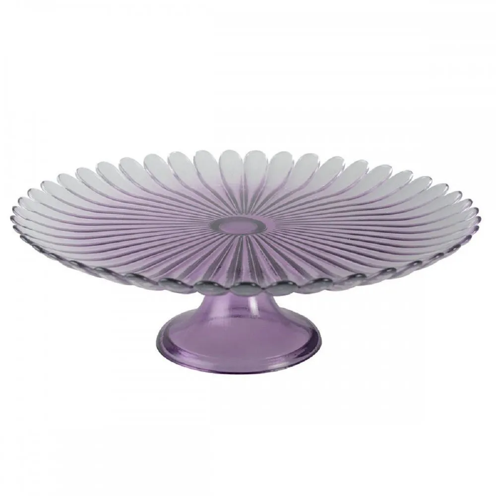 Plat a gateaux sur pied violet 33cm printemps