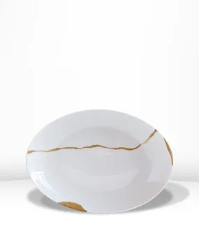 Plat ovale creux 39x28 cm Kintsugi - BERNARDAUD