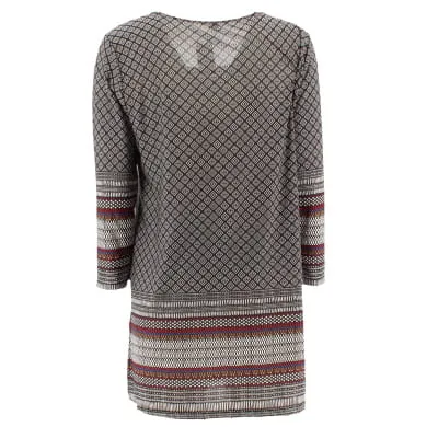 Tunique noire imprimé multicolore - Femme - Taille 3